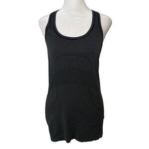 Lululemon gray and black striped Swiftly Tech tank top size 6